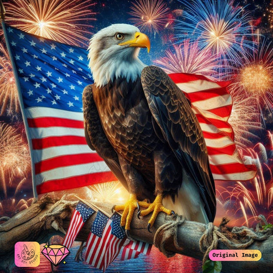 Artdiystudio Patriotic Glory Eagle Diy Diamond Painting Kit A Celebration Of Freedom And Pride 6