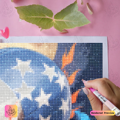 Artdiystudio Patriotic Star Skull Diy Diamond Painting Kit A Bold Tribute To Freedom And Heritage 4