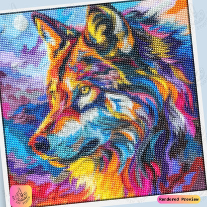 Artdiystudio Prismatic Wolf Blaze Diy Diamond Painting Kit A Spectrum Of Artistic Energy 6