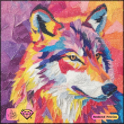 Artdiystudio Prismatic Wolf Vision Diy Diamond Painting Kit A Burst Of Color And Energy 2