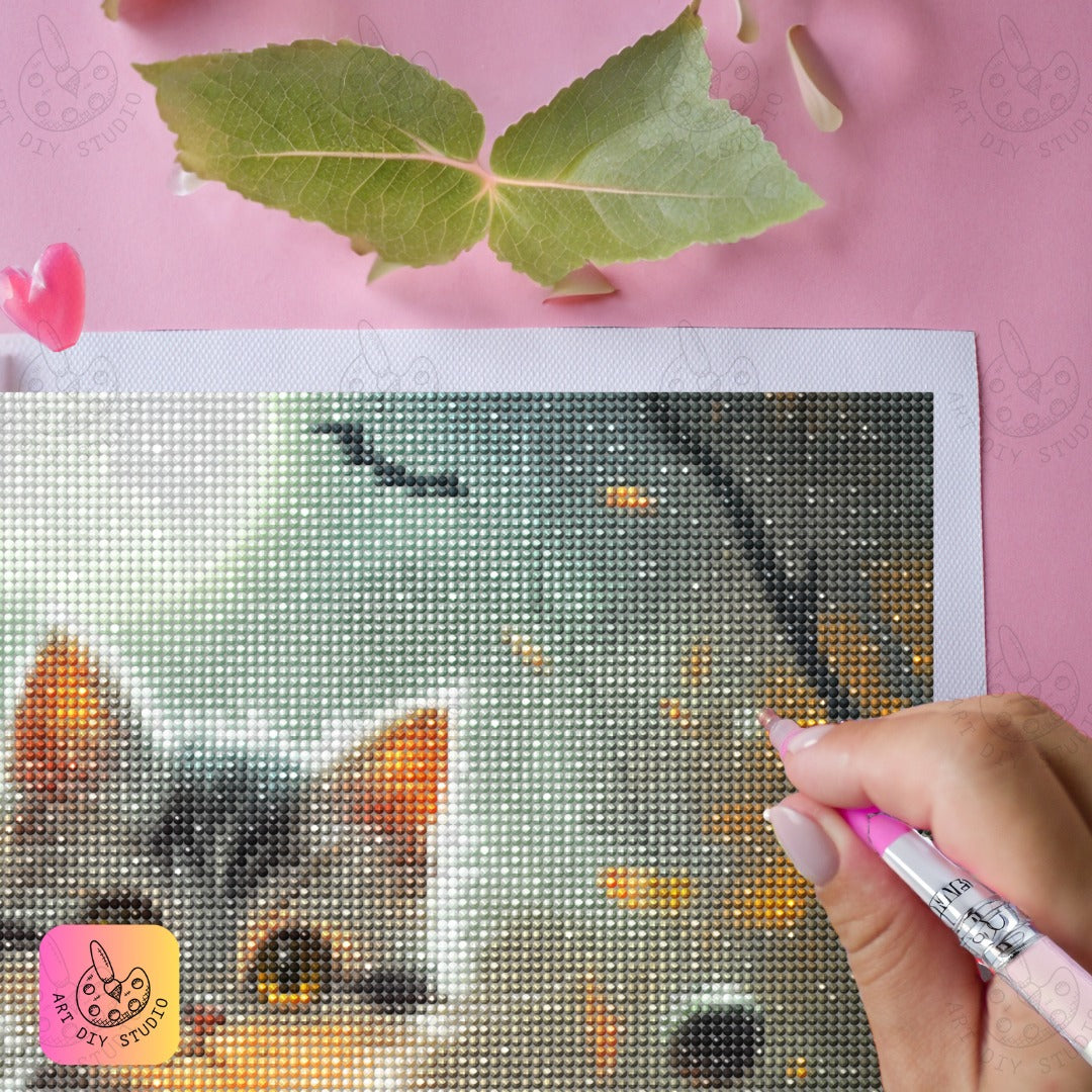 Artdiystudio Pumpkin Patch Purr Diy Diamond Painting Kit Create Your Halloween Cat Scene 5