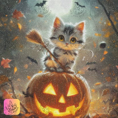 Artdiystudio Pumpkin Patch Purr Diy Diamond Painting Kit Create Your Halloween Cat Scene 7