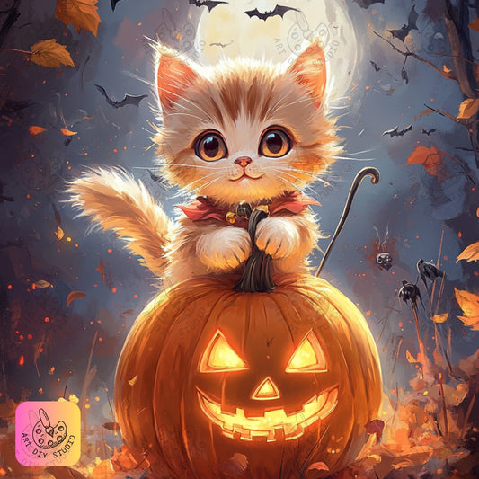 Artdiystudio Pumpkin Paws Whiskers Diy Diamond Painting Kit Embrace The Cuteness 8