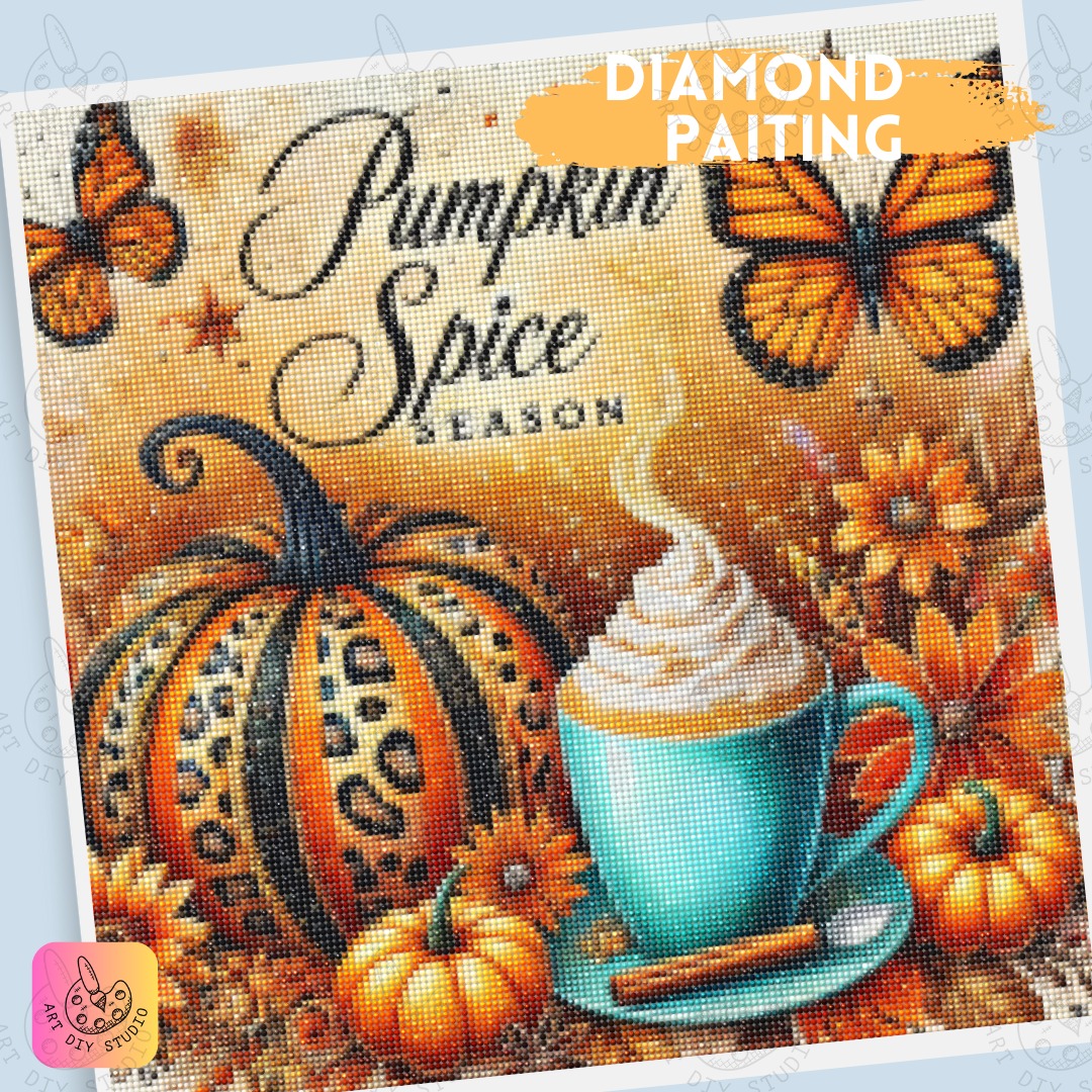 Artdiystudio Pumpkin Spice Whimsy Diy Diamond Painting Kit Embrace The Fall Vibes 4