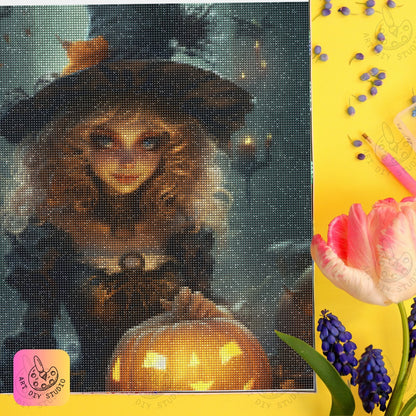Artdiystudio Pumpkin Witch Enchantment Diy Diamond Painting Kit Add Some Halloween Magic 6