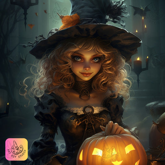 Artdiystudio Pumpkin Witch Enchantment Diy Diamond Painting Kit Add Some Halloween Magic 8