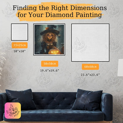 Artdiystudio Pumpkin Witch Enchantment Diy Diamond Painting Kit Add Some Halloween Magic
