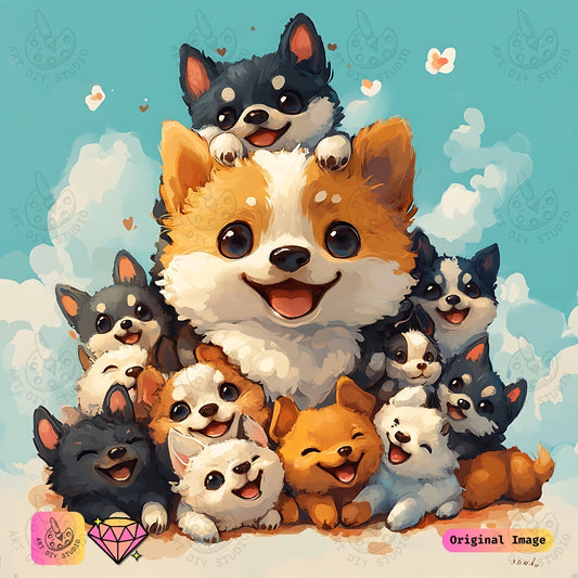 Artdiystudio Puppy Pile Of Joy Diy Diamond Painting Kit A Delightful Craft For Dog Lovers 6