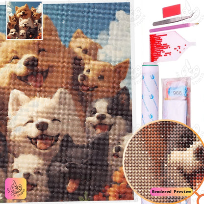 Artdiystudio Puppy Pile Of Smiles Diy Diamond Painting Kit A Joyful Craft For Dog Lovers 2