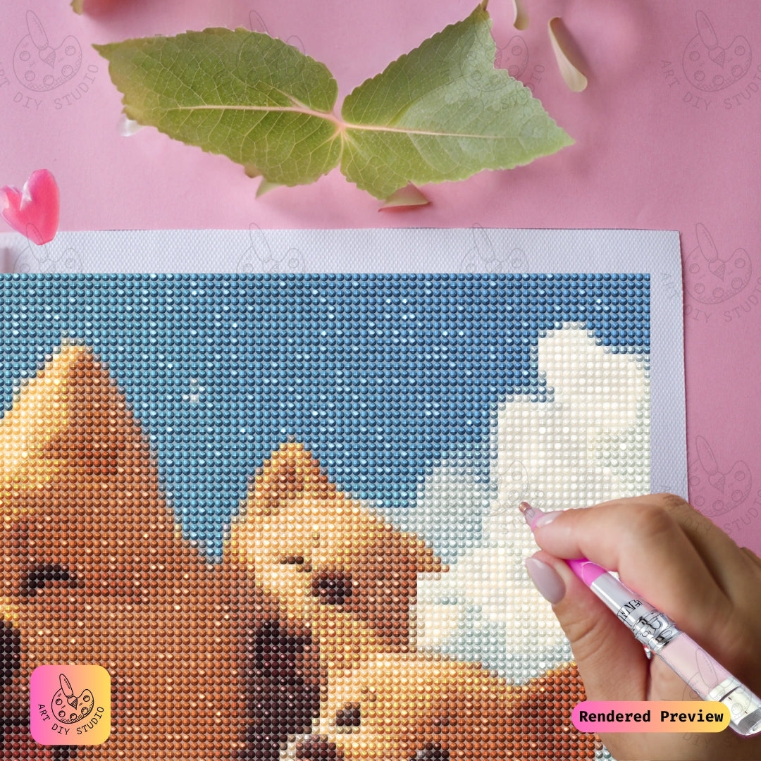 Artdiystudio Puppy Pile Of Smiles Diy Diamond Painting Kit A Joyful Craft For Dog Lovers 3