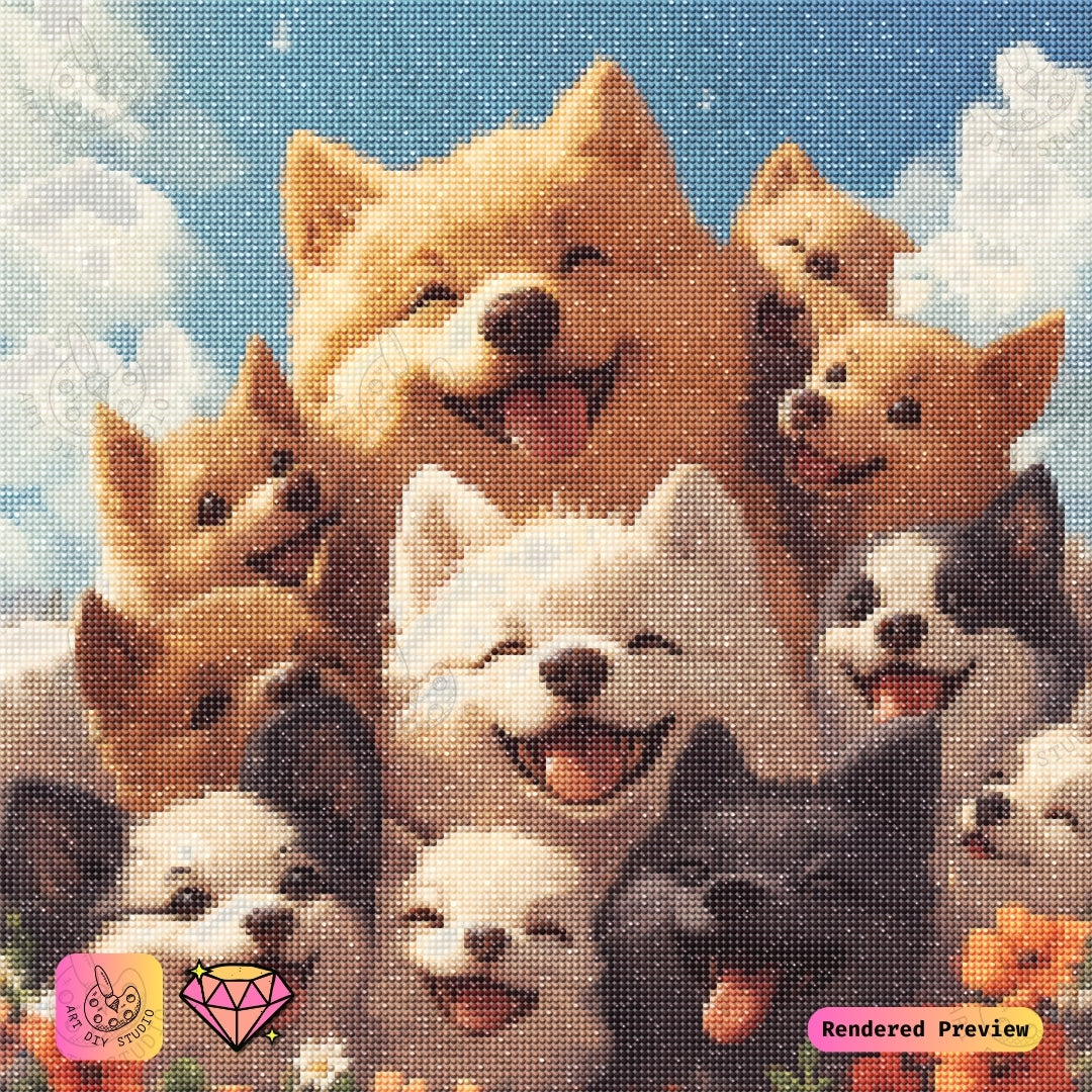 Artdiystudio Puppy Pile Of Smiles Diy Diamond Painting Kit A Joyful Craft For Dog Lovers 5