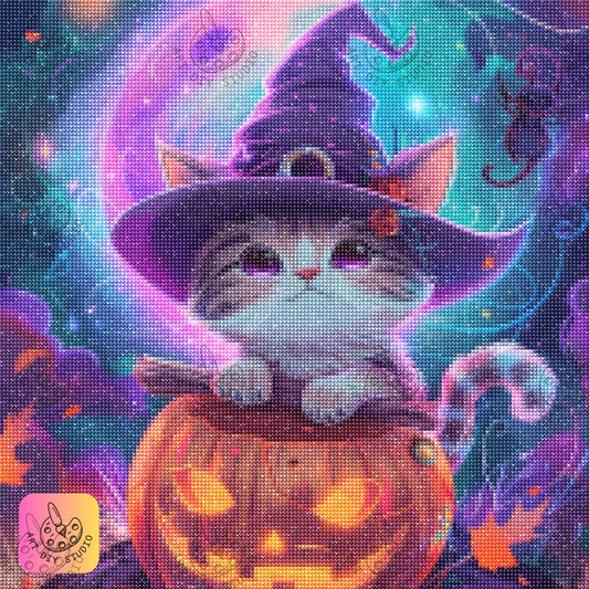Artdiystudio Purr Fectly Bewitched Diy Diamond Painting Kit A Magical Halloween Craft 7
