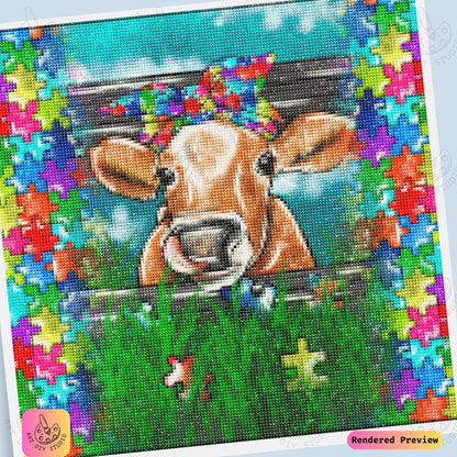 Artdiystudio Puzzle Moo Charm Diy Diamond Painting Kit A Colorful Whimsical Delight 6