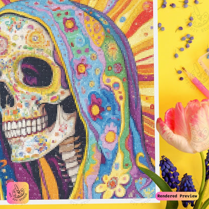 Artdiystudio Radiant Festival Skull Diy Diamond Painting Kit A Celebration Of Life And Color 3