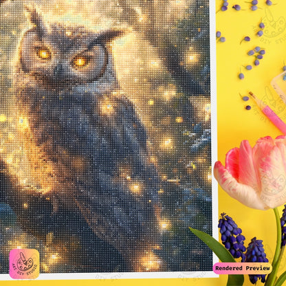 Artdiystudio Radiant Forest Owl Diy Diamond Painting Kit Natures Majestic Glow 3