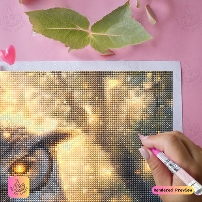 Artdiystudio Radiant Forest Owl Diy Diamond Painting Kit Natures Majestic Glow 4
