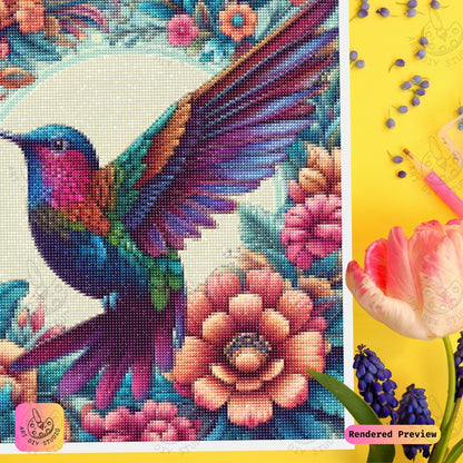 Artdiystudio Radiant Hummingbird Diy Diamond Painting Kit A Burst Of Color In Flight 3