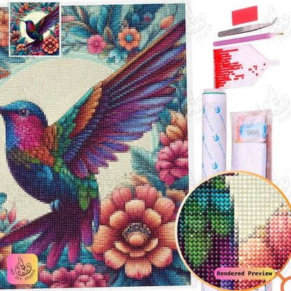 Artdiystudio Radiant Hummingbird Diy Diamond Painting Kit A Burst Of Color In Flight 5