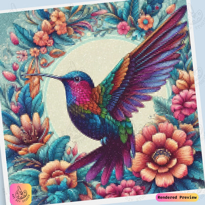 Artdiystudio Radiant Hummingbird Diy Diamond Painting Kit A Burst Of Color In Flight 6