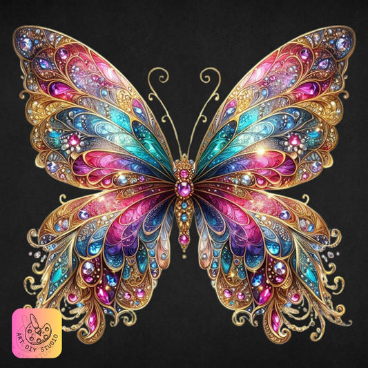 Artdiystudio Radiant Jewel Butterfly Diy Diamond Painting Kit Transform Your Space With Elegance Product Image 8