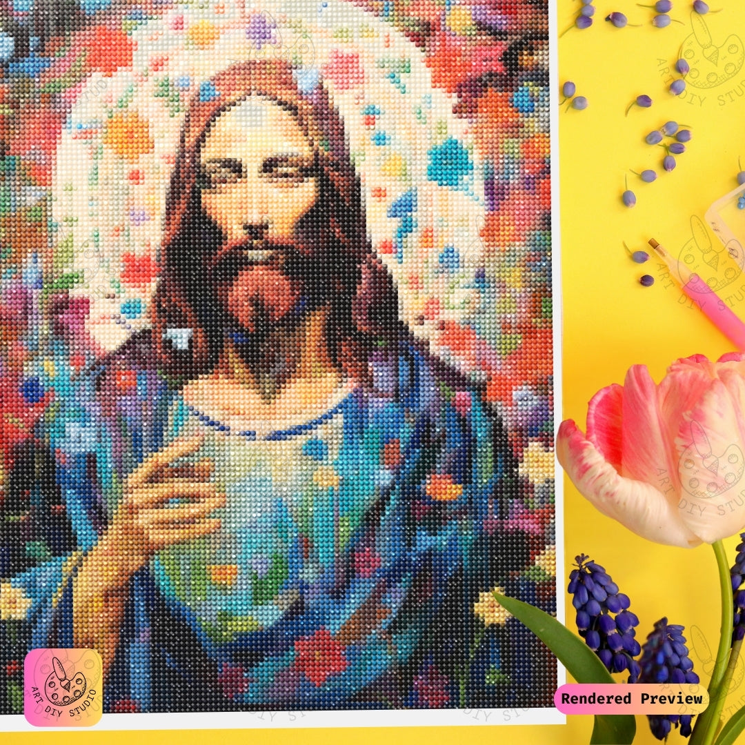 Artdiystudio Radiant Savior Bloom Diy Diamond Painting Kit A Celebration Of Colorful Grace 3