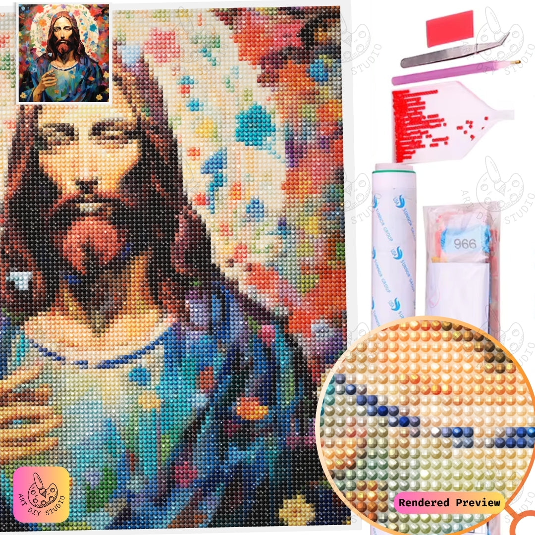 Artdiystudio Radiant Savior Bloom Diy Diamond Painting Kit A Celebration Of Colorful Grace 5