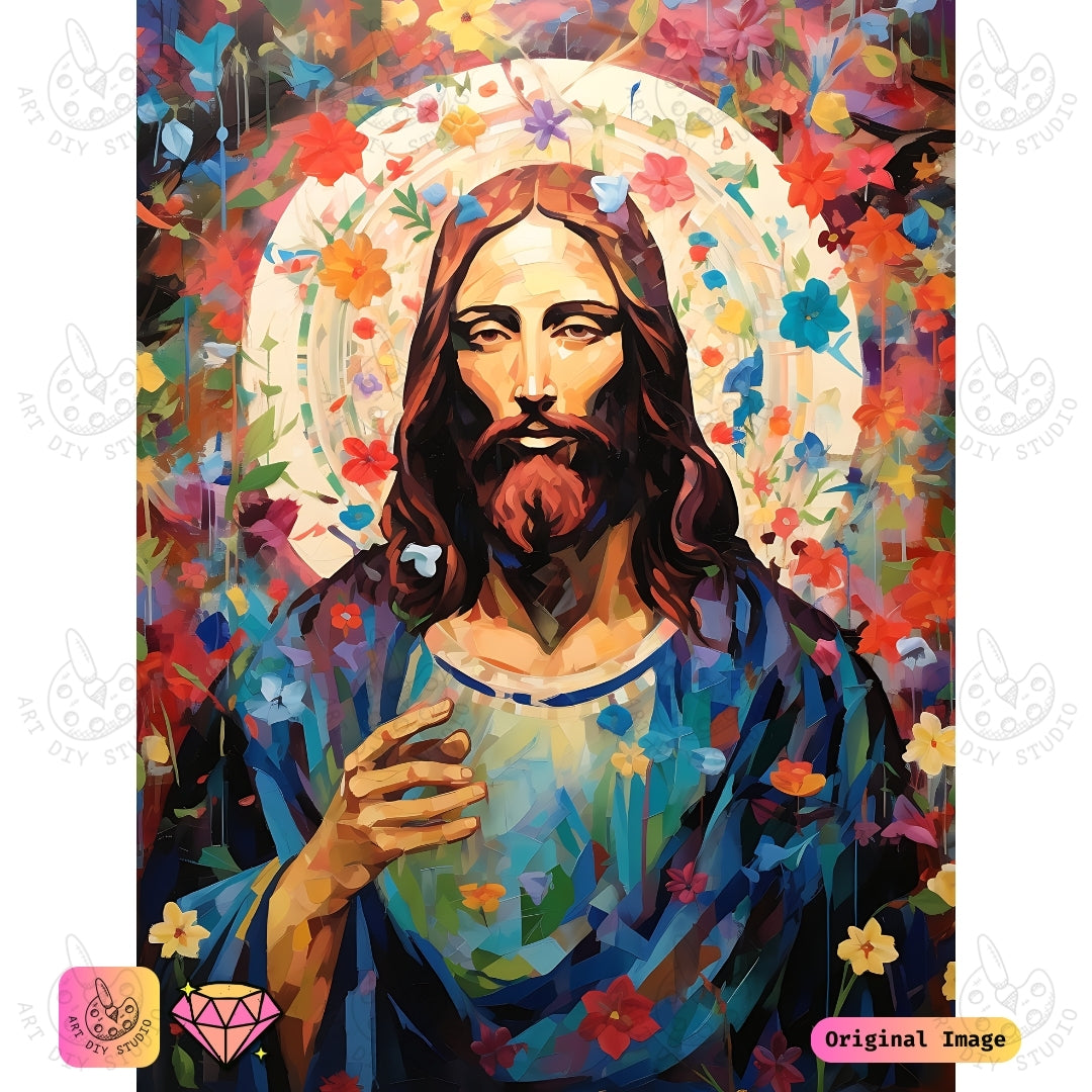 Artdiystudio Radiant Savior Bloom Diy Diamond Painting Kit A Celebration Of Colorful Grace