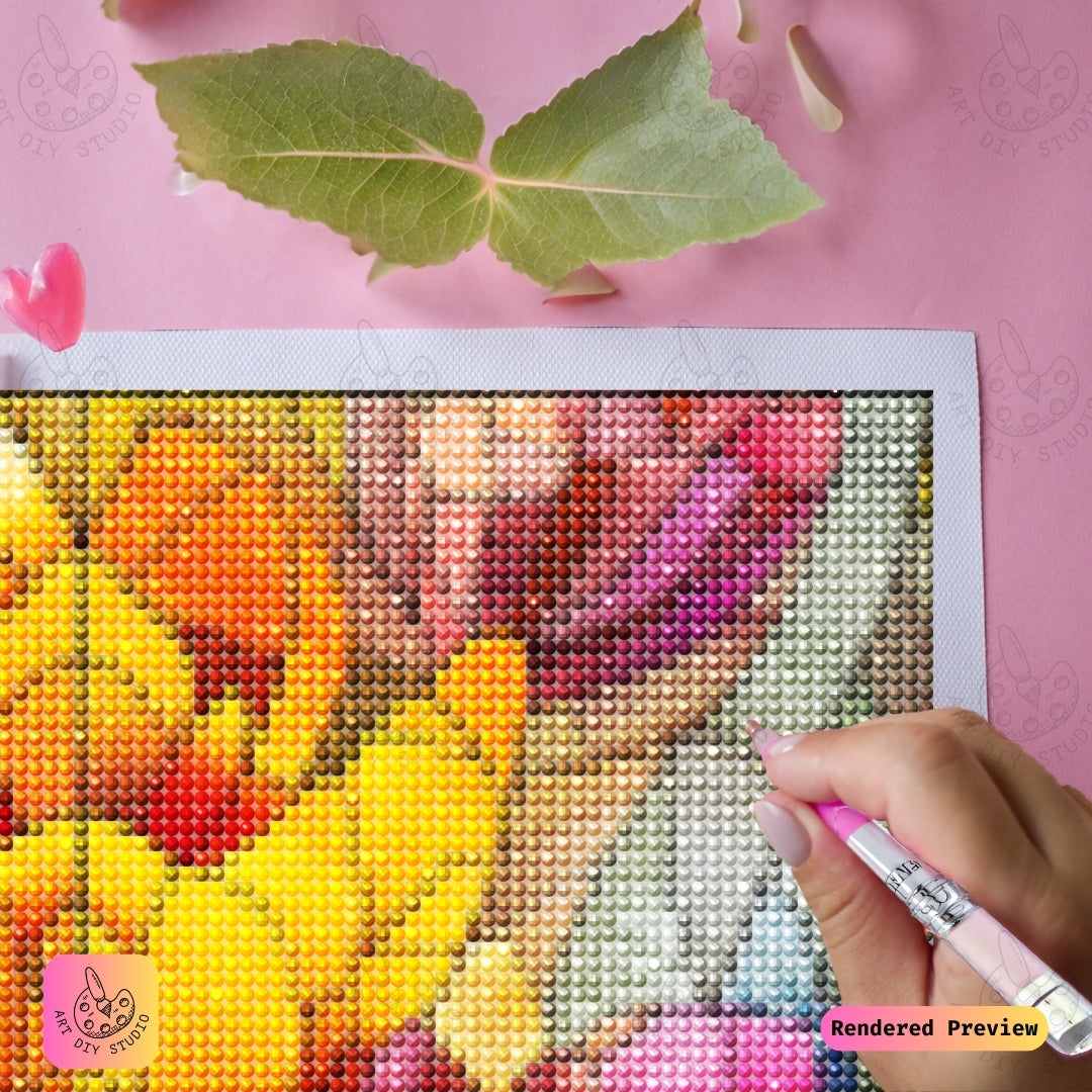 Artdiystudio Radiant Tulip Symphony Diy Diamond Painting Kit A Stained Glass Floral Masterpiece 4