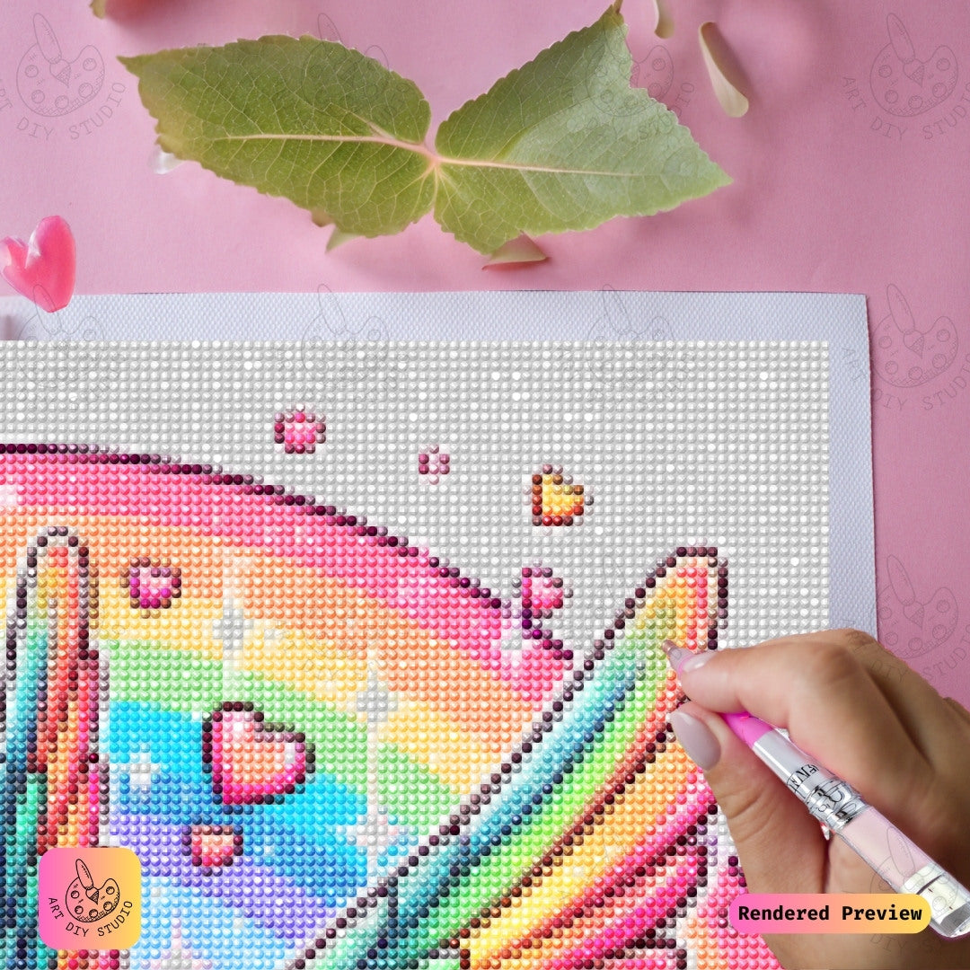 Artdiystudio Rainbow Love Hummingbird Diy Diamond Painting Kit A Rainbow Of Love In Flight 4
