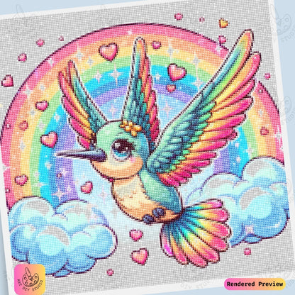 Artdiystudio Rainbow Love Hummingbird Diy Diamond Painting Kit A Rainbow Of Love In Flight 6