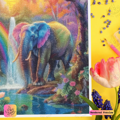 Artdiystudio Rainbow Serenity Elephant Diy Diamond Painting Kit A Magical Harmony In Art 3