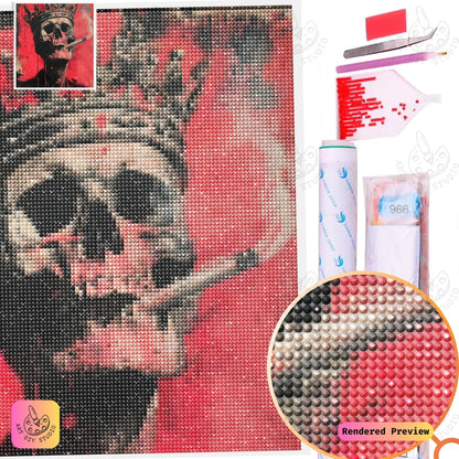 Artdiystudio Rebel King Skull Diy Diamond Painting Kit A Bold Blend Of Royalty And Rebellion 5