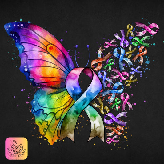 Artdiystudio Ribbon Of Hope Butterfly Diy Diamond Painting A Symbol Of Strength And Resilience Product Image 8