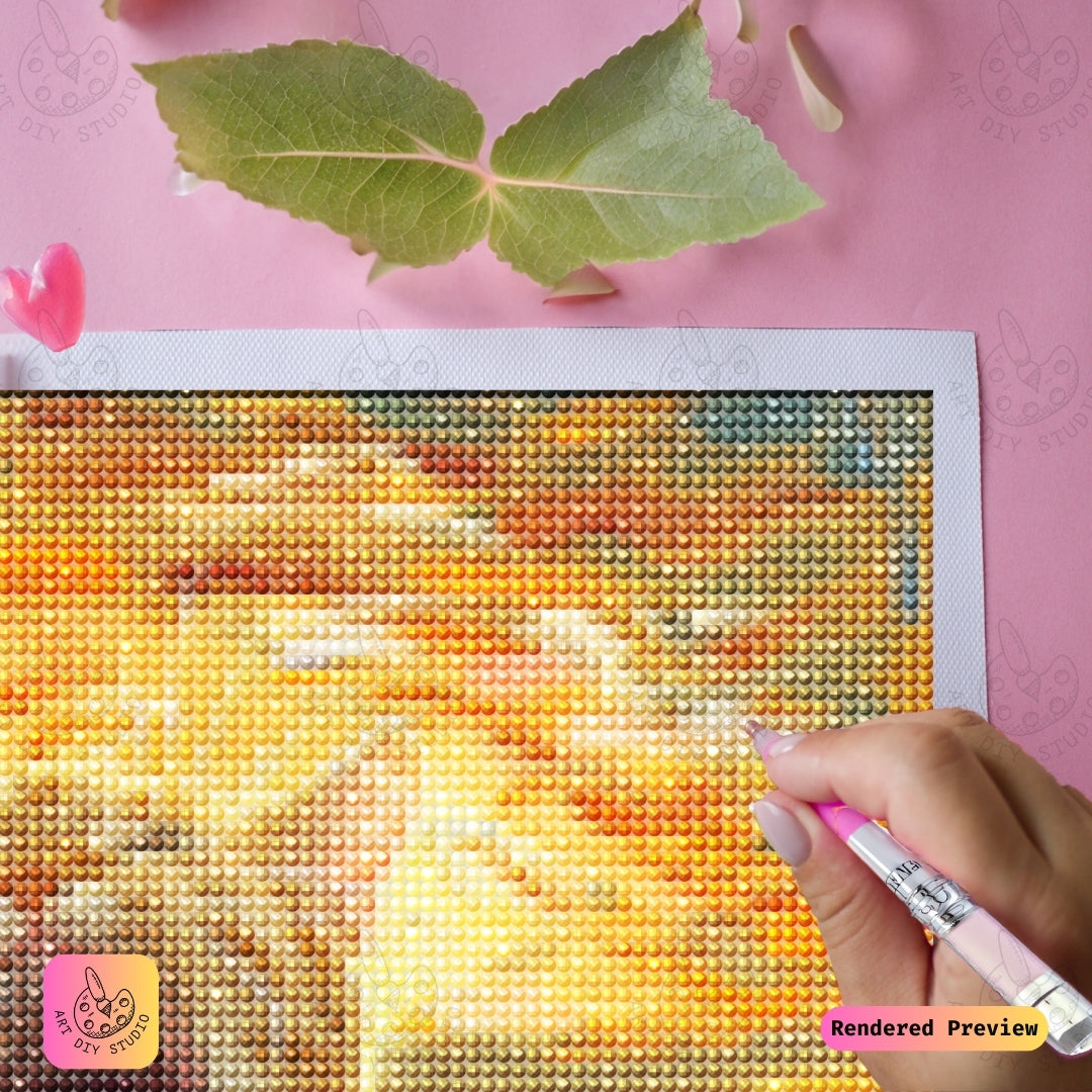 Artdiystudio Roar Of The Sun Diy Diamond Painting Kit A Fierce Cat In The Sunset 4
