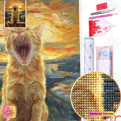 Artdiystudio Roar Of The Sun Diy Diamond Painting Kit A Fierce Cat In The Sunset 5