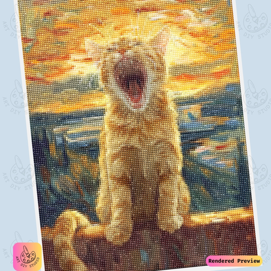 Artdiystudio Roar Of The Sun Diy Diamond Painting Kit A Fierce Cat In The Sunset 6
