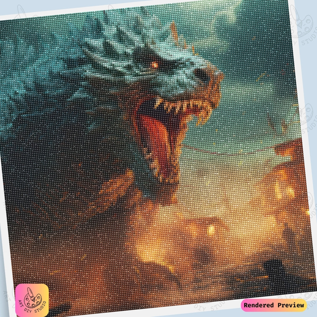 Artdiystudio Roaring Titan Unleashed Diy Diamond Painting Kit Embark On A Fierce Creative Journey 6