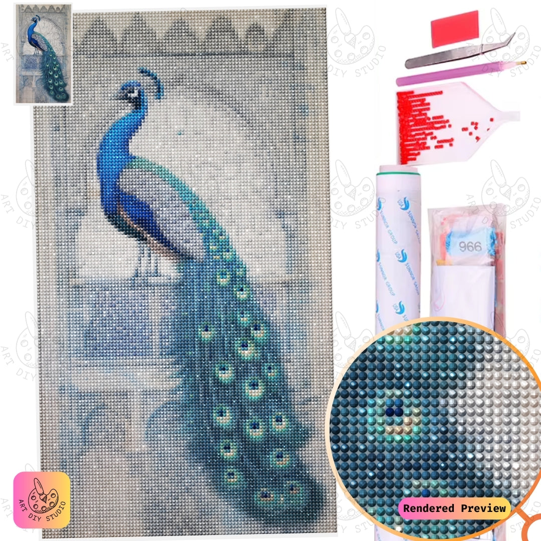Artdiystudio Royal Peacock Majesty Diy Diamond Painting Kit Craft Your Regal Masterpiece 2