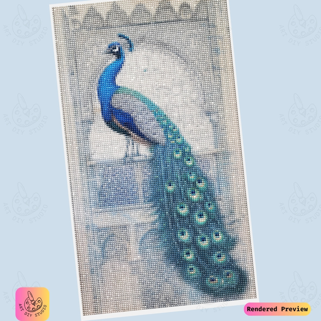 Artdiystudio Royal Peacock Majesty Diy Diamond Painting Kit Craft Your Regal Masterpiece