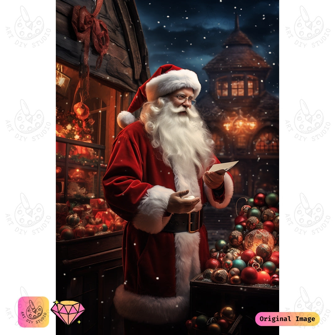 Artdiystudio Santas Christmas Cheer Diy Diamond Painting Kit A Heartwarming Holiday Tradition 6