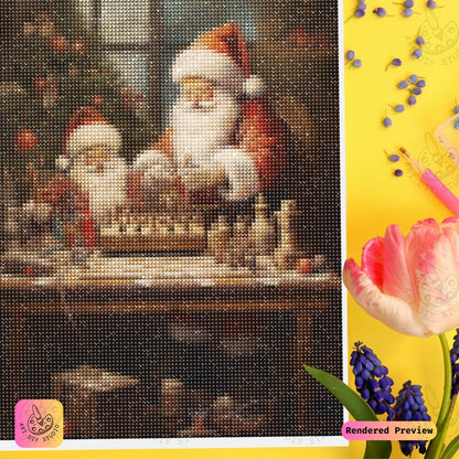 Artdiystudio Santas Christmas Chess Diy Diamond Painting Kit A Festive Holiday Game 4