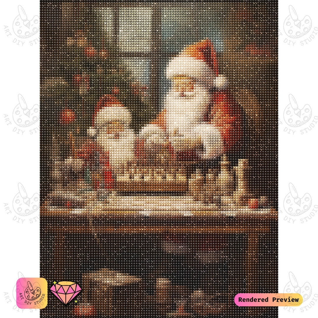 Artdiystudio Santas Christmas Chess Diy Diamond Painting Kit A Festive Holiday Game 5