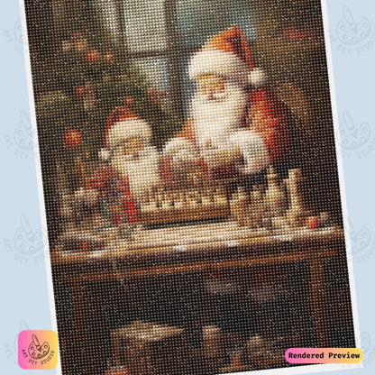 Artdiystudio Santas Christmas Chess Diy Diamond Painting Kit A Festive Holiday Game