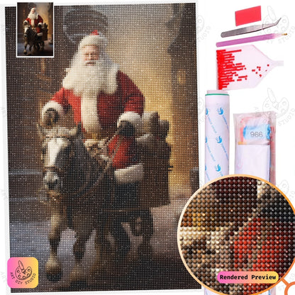 Artdiystudio Santas Christmas Ride Diy Diamond Painting Kit A Cozy Holiday Journey 2