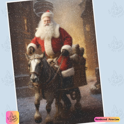 Artdiystudio Santas Christmas Ride Diy Diamond Painting Kit A Cozy Holiday Journey