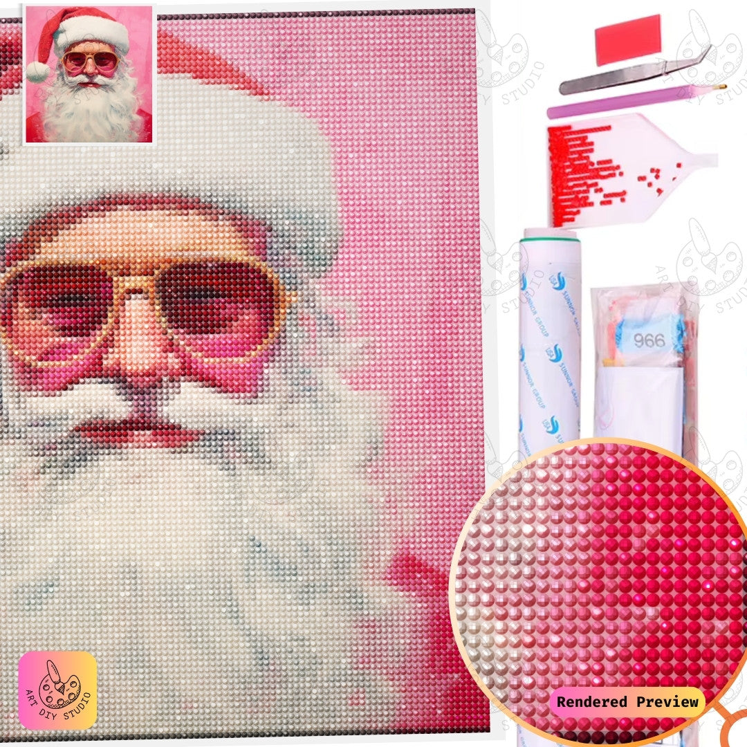 Artdiystudio Santas Cool Vibe Diy Diamond Painting Kit Get Festive With A Bold Twist 2