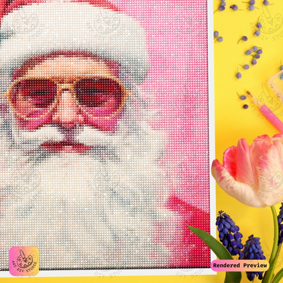 Artdiystudio Santas Cool Vibe Diy Diamond Painting Kit Get Festive With A Bold Twist 4
