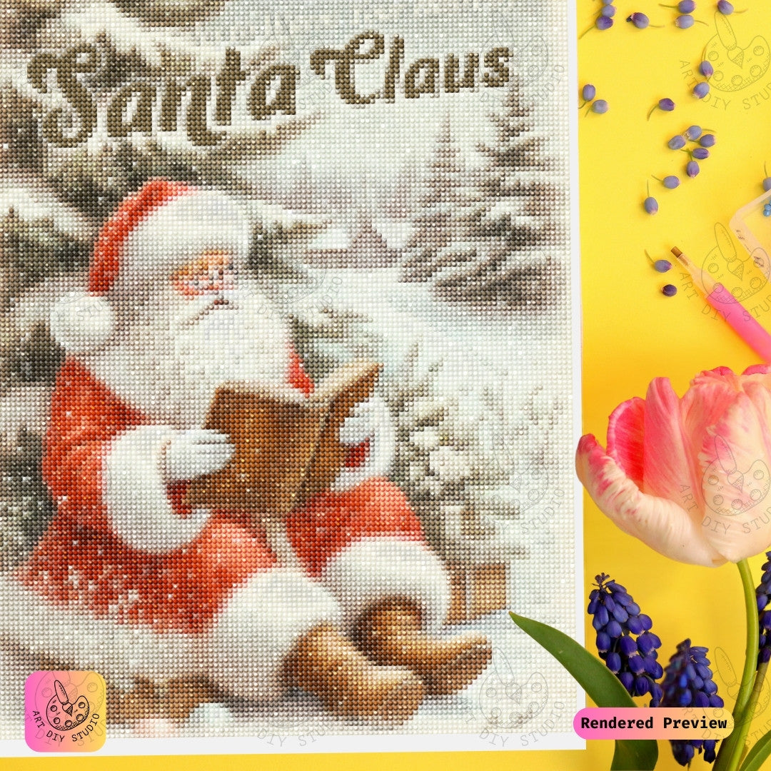 Artdiystudio Santas Cozy Tales Diy Diamond Painting Kit A Heartwarming Christmas Craft 4