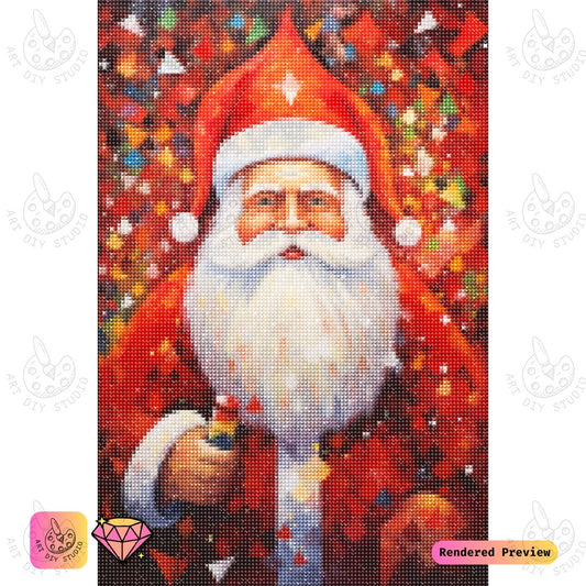 Artdiystudio Santas Festive Sparkle Diy Diamond Painting Kit A Bold And Bright Christmas Creation 5