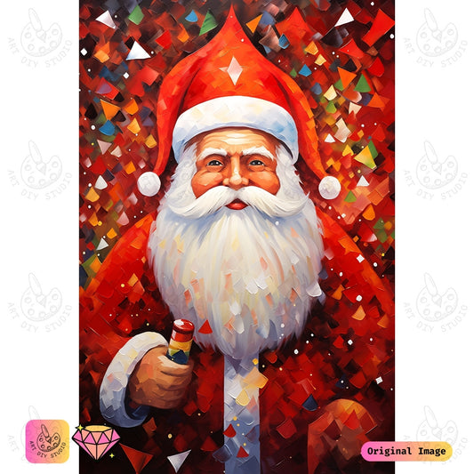 Artdiystudio Santas Festive Sparkle Diy Diamond Painting Kit A Bold And Bright Christmas Creation 6